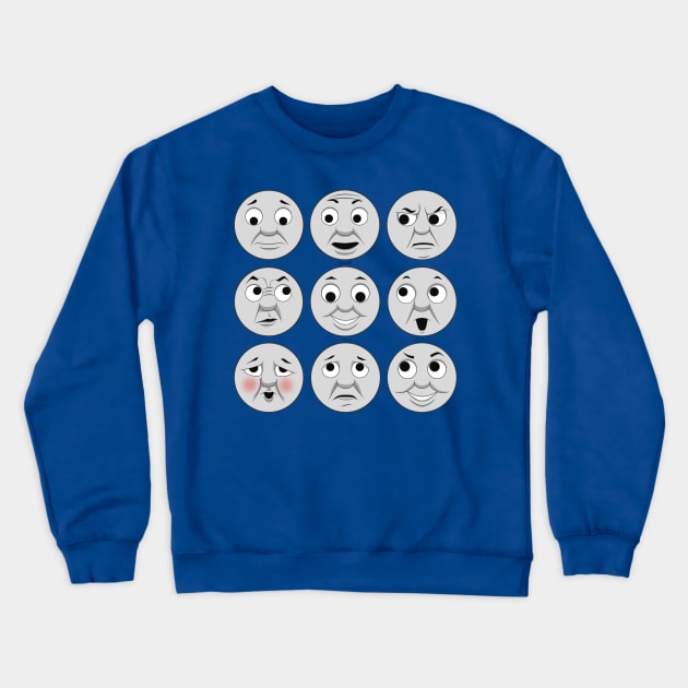 The many faces of Thomas the Tank Engine Crewneck Sweatshirt by corzamoon